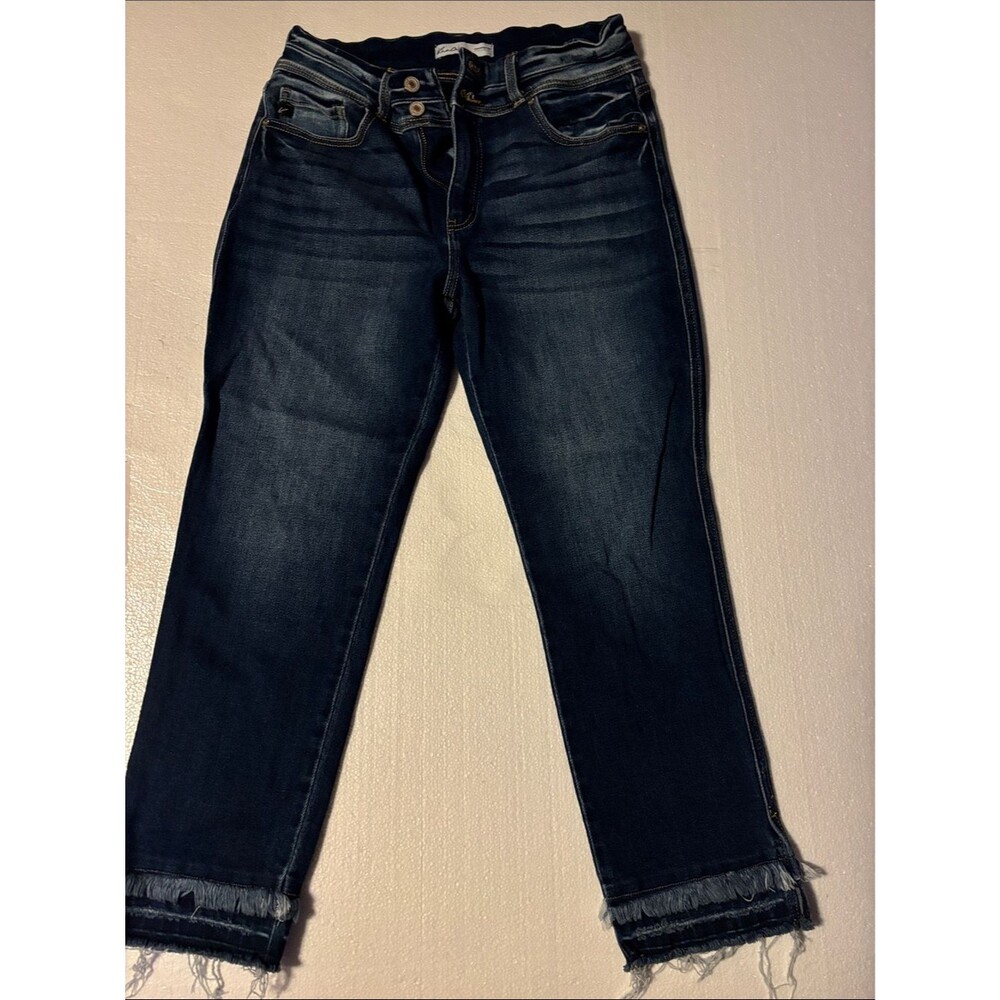 KanCan Dark Blue High-Rise Button Jeans